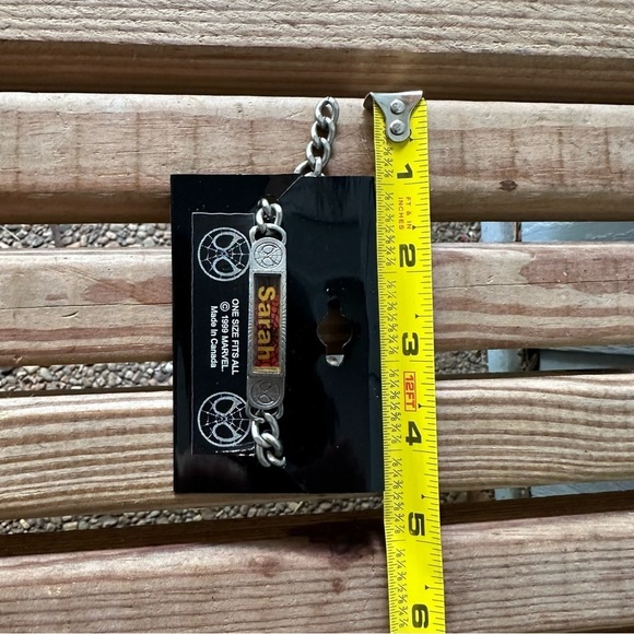 Marvel 1999 Chain Name Bracelet Sarah Spiderman Universal Studios Y2K Silver VTG - Picture 6 of 7